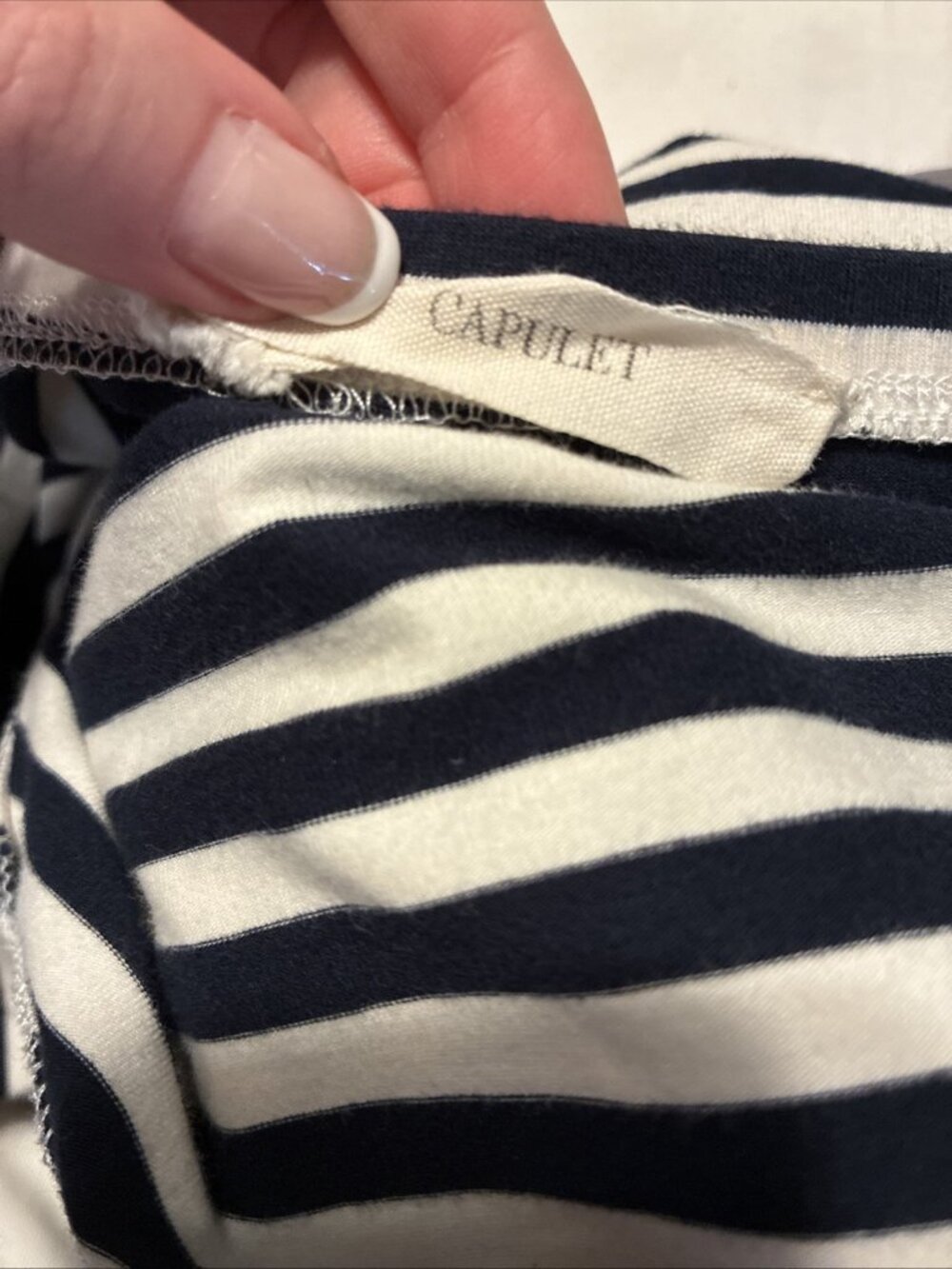 Capulet Blue White Striped Long Sleeve Bodysuit Xs - Picture 3 of 4